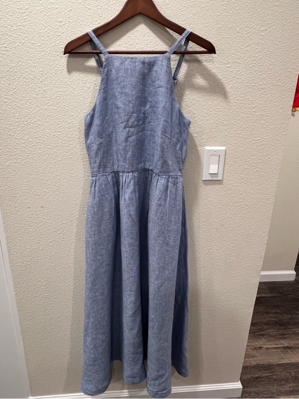 Land’s End Light Blue Chambray Maxi Dress Women's Size XS Coastal Beach Summer